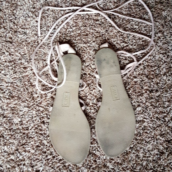 Taupe Lace Up Sandals - Picture 6 of 6